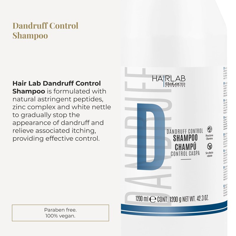 SALERM - Rebalancing Shampoo - Scalp Therapy Hair Lab Shampoo - 1200 ml - Eliminates Flaking - Relieves Scalp Irritation and Itching - Paraben Free