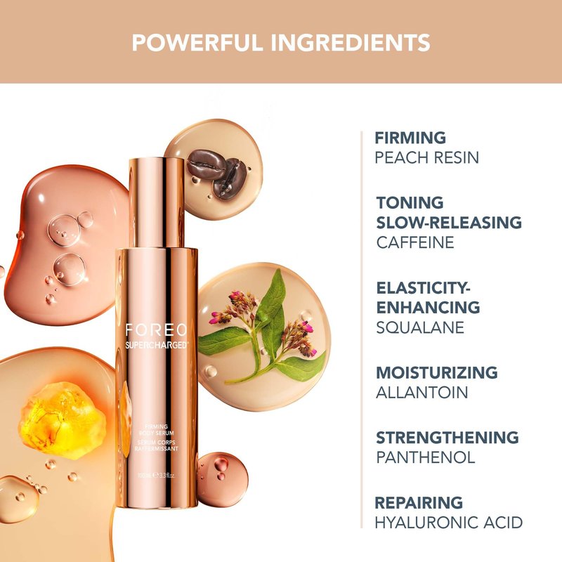 FOREO SUPERCHARGED Firming Body Serum, 3.4 fl oz - Conductive & Toning - Anti Cellulite - Antioxidant Skin Care - Anti Aging Hyaluron Serum - Body Lotion For All Skin Types