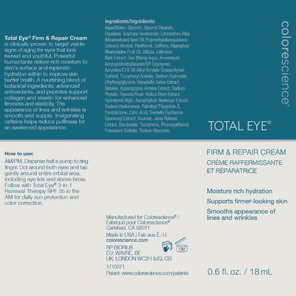 Colorescience Total Eye Firm & Repair Cream, .6 fl. oz.