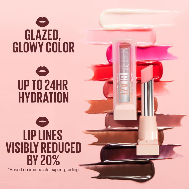 MAYBELLINE Lifter Glaze Oil Balm with Hyaluronic Acid and Hydrating Oil Blend, Lip Balm with 24HRs of Smooth, Moisturizing Shine, Clear Crave (Crystal Clear)