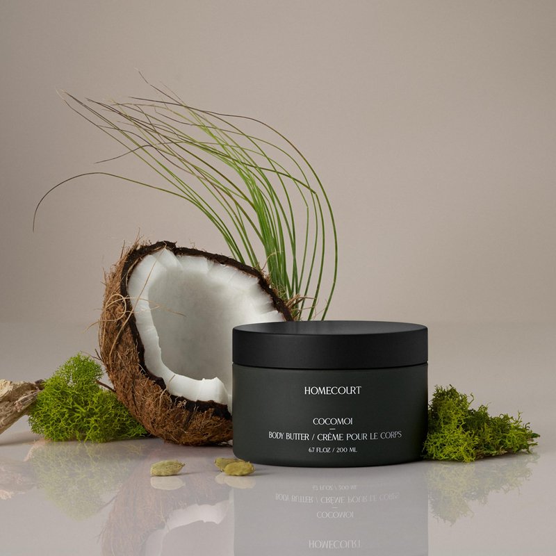 Homecourt Body Shea Butter, Rich Moisturizer Cream for All Skin Types, Nourishes & Hydrates Up To 72 Hours, Lingering Fragrance, Cocomoi, 6.7 oz