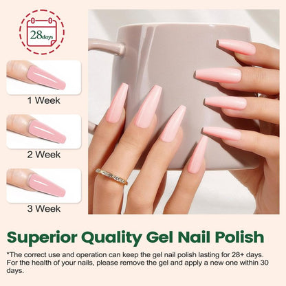 Lavender Violets 73 Pcs Gel Nail Polish Kit with U V Light, 45 Colors with Nail Primer,Builder Base,Matte & Glossy Top Coat Soak Off Manicure Tools Gifts for Women LA07