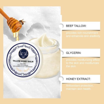 zdiwond Grass Fed Tallow Honey Balm-Grass Fed Health Beef Tallow Manuka Honey Balm Face Korean, Organic Facial Cream, Natural Unscented Whipped Moisture & Wrinkle for Face & Body Skin Moisturizer (2)