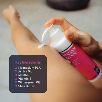Wintergreen Magnesium Body Lotion with Arnica, Menthol & Wintergreen for Fast Absorbing Relief | Magnesium Lotion for Sore Muscles & Cramps, Supports Recovery & Sleep, Enriched with Shea Butter, 8.5oz
