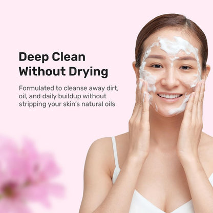 kosmatology Rose Geranium Foaming Face Wash – Hydrating Facial Cleanser for Dry & Mature Skin – Gentle Anti Aging Skincare, 6 oz.