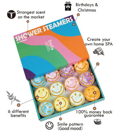 Shower Bombs Steamers Gifts for Women-EUSEMIA 24 Pcs Scented Aromatherapy Shower Bath Bombs Steamer with Essential Oils for Body Restore and Stress Relief (24 Pack Mix)