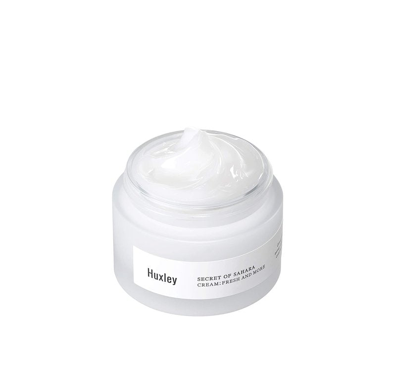 Huxley Secret of Sahara Fresh and More Cream, Lightweight Hydrating Korean Gel Face Cream, Non-Sticky Fast-Absorbing, Moroccan Cactus Water + Extract, Prickly Pear Seed Oil, 50 ml /1.69 fl. oz.