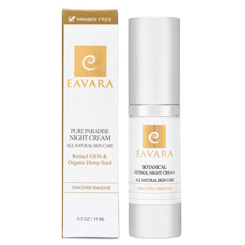 Eavara Organic Retinol Night Cream, Overnight Natural Face Moisturizer Cream with Hyaluronic Acid, Shea Butter, and Aloe Vera