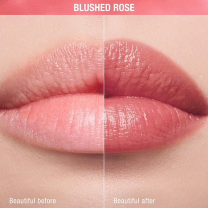 Charlotte Tilbury Pillow Talk Blush Balm Lip Tint - Long-Lasting, Buildable Sheer Tint with Peptides for Hydrated, Blushed Looking Lips - 24 HR Hydration - Blushed Rose