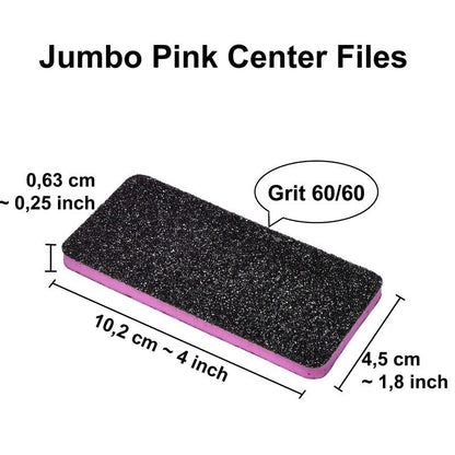 New AMT 12 PCS Pedicure Foot File Grit 60/60, Black Callus Remover File, Nail Files for Pets, Emery Boards for Pet Grooming, 60 Grit Foot File (12 PCS -Pink Center)