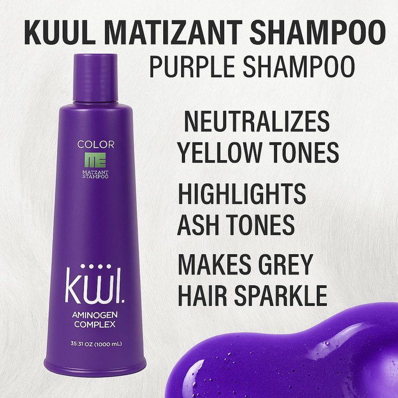 Kuuul Purple Shampoo 33.81 fl oz - Matizant Toning Shampoo for Gray, Blond, and Bleached Hair - Premium Purple Toning for Vibrant Hair Color and Shine
