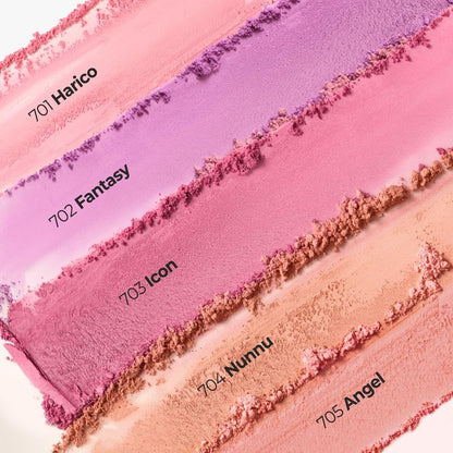 Laka Love Silk Blush, Radiant Powder Blush, Silky, Buildable Color with a Natural Glow, Long Lasting, Moisturizing Formula for a Fresh, Flushed Look, K-Beauty (#707 Sweet)