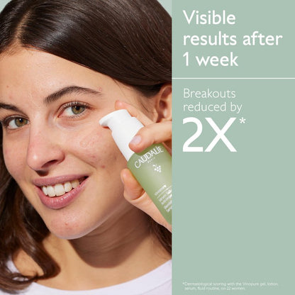 Caudalie Vinopure Natural Salicylic Acid Pore Minimizing Serum with Niacinamide, Skin Perfecting Serum - 30 mL