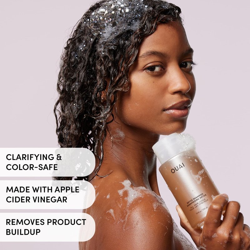 OUAI Hair Care Set - Clarifying Shampoo & Exfoliating Scalp Scrub - Deep Cleansing & Balancing - Hair Care Kit with Detox Shampoo & Travel Size Sugar Scrub for Scalp (2 Count)