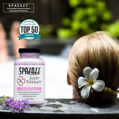 Spazazz Aromatherapy Salt Crystals 19oz – Sleep Therapy – Hot Tub & Bath Soak – Spazazz Hot Tub Crystals are Oil-Free & Safe for All Spas
