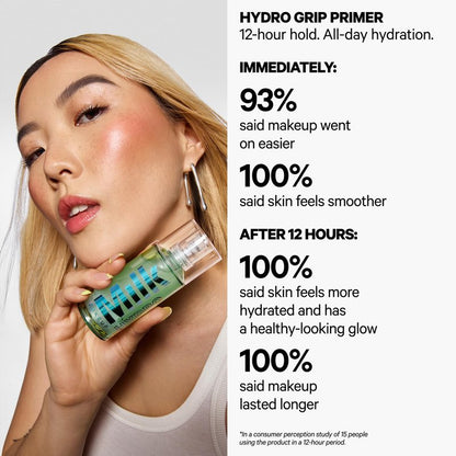 Milk Makeup Hydro Grip Primer with Hyaluronic Acid + Niacinamide – Hydrating Face Primer Grips Makeup for Up to 12 Hours – Silicone-Free, Lightweight Gel with Dewy Finish – 1 oz