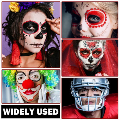 LZXLUKGIR Clown Makeup Kit,Red Black and White Face Painting Kit Professional,Water Based Paint Halloween Makeup,Clown Face Paint for Kids and Adults,Zombie Joker Vampire Make up