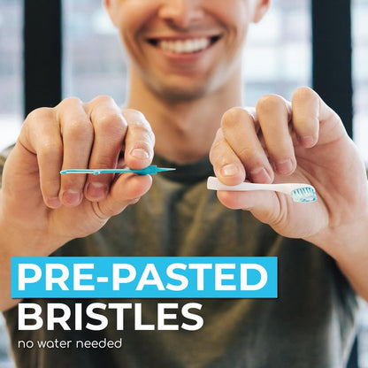 Brushee The Evolution Oral Care Whitening | Prepasted On-The-Go Whitening Toothbrushes | 4-in-1 (Paste + Brush + Floss + Pick) | Individually Wrapped | Disposable | Travel Toothbrushes (36-Pack)