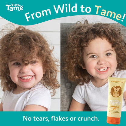 T is for Tame - Hair Taming Gel for Toddlers, Babies, and Kids - Vegan & Natural Styling Hair Gel, Anti-Frizz, Non-Sticky for Girls & Boys, Vitamin E Infused - 3.38 fl oz (2 Pack) - Made in the USA