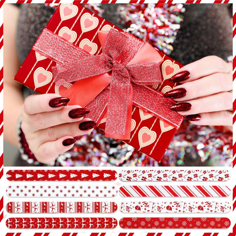 Lanties 45 Pack Christmas Nail Files Gifts Bulk Holiday Emery Boards Double-Sided Christmas Party Nail Files Bulk Stocking Stuffers Christian Gifts for Women Customers Coworkers Staff(Reindeer)