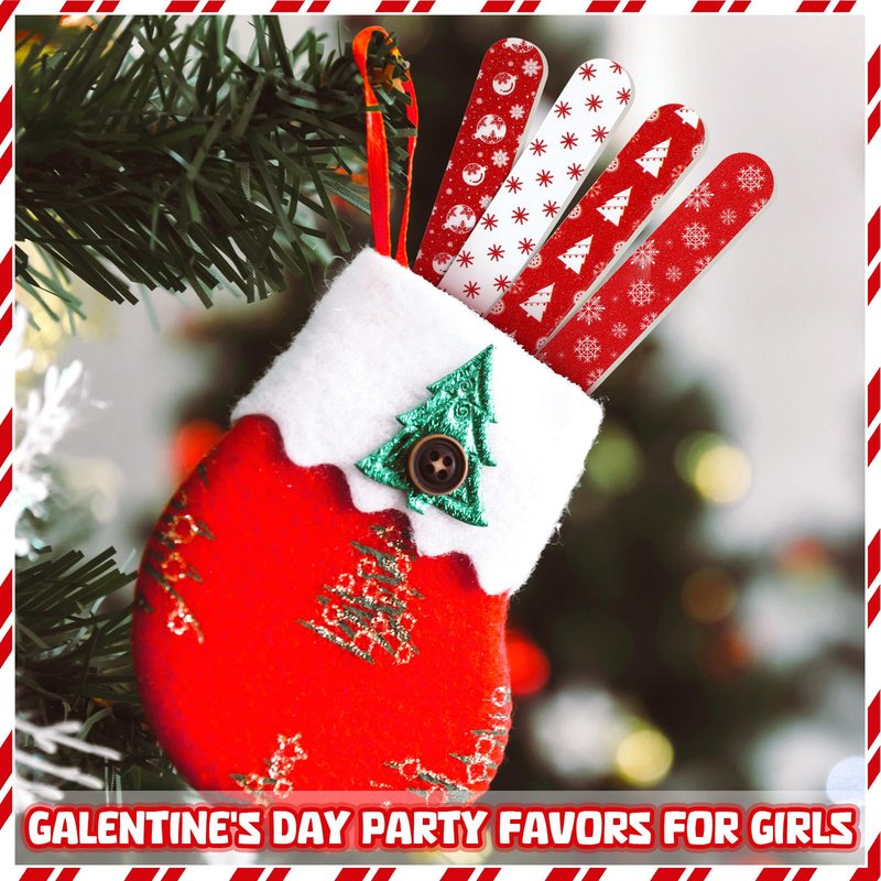 Lanties 45 Pack Christmas Nail Files Gifts Bulk Holiday Emery Boards Double-Sided Christmas Party Nail Files Bulk Stocking Stuffers Christian Gifts for Women Customers Coworkers Staff(Reindeer)