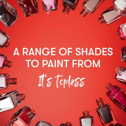 Nails Inc It's Topless Gel-Like Nail Polish, 4-in-1 Base Coat, Treatment, Color & Top Coat, Long Lasting, Strong, Chip Free Nails, Glossy Salon Quality Manicure, Air Dry Nail Polish, Mia, 0.47 Fl Oz