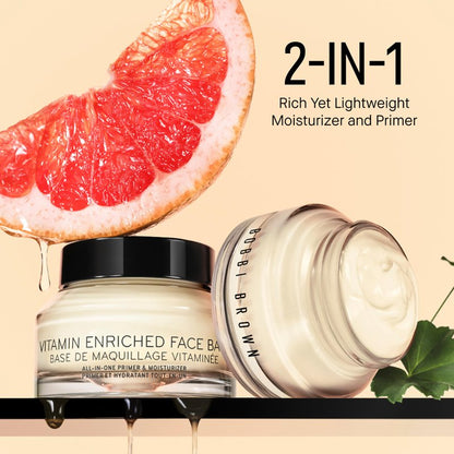 Bobbi Brown Vitamin Enriched Face Base | 2-in-1 Moisturizer & Hydrating Primer | Shea Butter, Hyaluronic Acid, & Vitamins, 0.5 Fl Oz