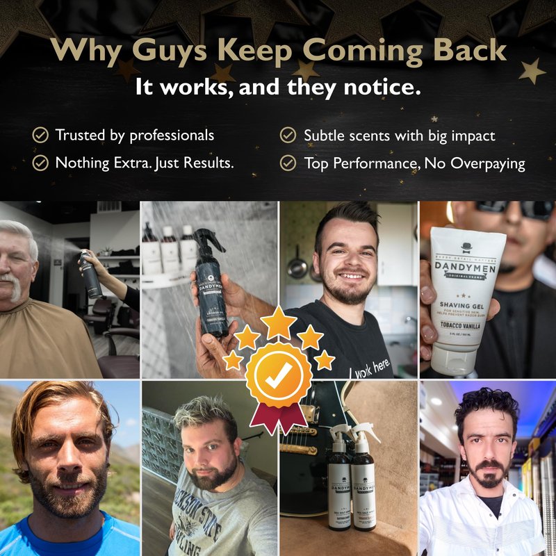 DandyMen Hair Styling Paste for Men | Medium Hold | Flexible Control & Natural Shine | Beeswax with Pro-Vitamin B5 | Tobacco Vanilla Scent | 3.4 oz, 1-Pack