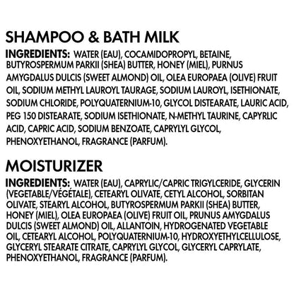 Shea Moisture Baby Care Set – Relaxing Nighttime Shampoo & Bath Milk + Body Cream for Delicate Skin, Manuka Honey & Lavender (2 Piece Set)