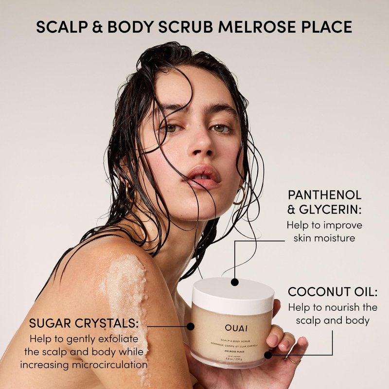 OUAI Hair Care Set - Clarifying Shampoo & Exfoliating Scalp Scrub - Deep Cleansing & Balancing - Hair Care Kit with Detox Shampoo & Travel Size Sugar Scrub for Scalp (2 Count)