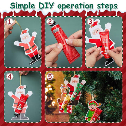24 Set 48 Pcs Christmas Hand Cream Gift Bulk for Women Coworker Christmas Tree Ornament Hand Lotion Party Favor with Card Ribbon Holiday Decor Stocking Stuffer Gift for Women (Xmas Style)