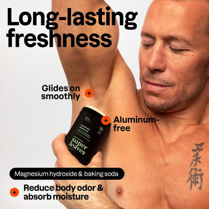 ATTITUDE Aluminum-Free Deodorant for Men, 95% Natural Origin Ingredients, EWG Verified, Plant Based Odor Control, With Baking Soda, Matcha & Bergamot, 2.64 Oz