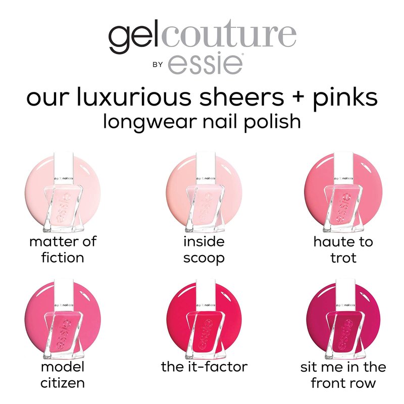 essie Gel Couture 2-Step Longwear Nail Polish, Model Citizen, Pink Nail Polish, 0.46 fl. oz.