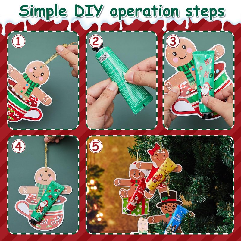 72 Set 144 Pcs Christmas Hand Cream Gift Bulk for Women Coworker Christmas Tree Ornament Hand Lotion Party Favor with Card Ribbon Holiday Decor Stocking Stuffer Gift for Women (Xmas Style)
