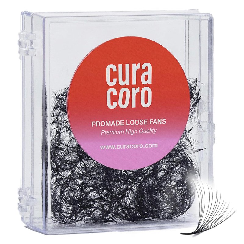 Curacoro Promade 500 Fans 18D-0.03 D Curl 13mm Length Handmade Volume Lash Fans for Long-Lasting Eyelash Extension
