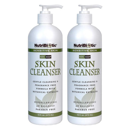 NutriBiotic – Sensitive Skin Non-Soap Skin Cleanser, 16 Oz Twin Pack | with GSE (Citricidal) | pH Balanced, Hypoallergenic & Biodegradable | Free of Parabens, Sulfates, Dyes, Colorings & Fragrance