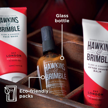 Hawkins & Brimble - Mens Face Moisturiser, 100ml - Daily Energising Face Moisturiser for Dry Skin, Hydrating & Sensitive Skin with Natural Ingredients - No Parabens/Animal Testing