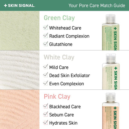 SKIN SIGNAL White Clay Enzyme Cleanser, Gentle Exfoliating Face Wash for Sensitive Skin, Deep Pore Facial Cleanser, Powder to Creamy Clay Mask, Korean Skin Care