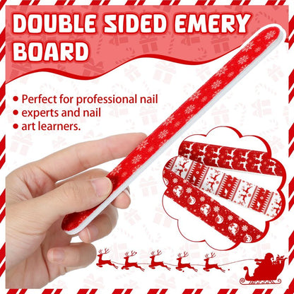 Lanties 45 Pack Christmas Nail Files Gifts Bulk Holiday Emery Boards Double-Sided Christmas Party Nail Files Bulk Stocking Stuffers Christian Gifts for Women Customers Coworkers Staff(Reindeer)