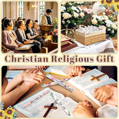 10 Pack Floral Christian Glass Nail File with Scripture for Natural Nails Christian Gifts for Women Bulk Double Sided Bible Verse Glass File Emery Board with Case Religious Church Gift for Women Mom