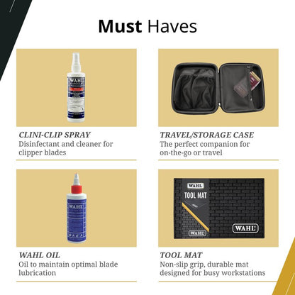 Wahl Professional All Star Combo, Corded Designer Clipper & Peanut Trimmer Set, Adjustable Taper Lever, Complete Kit