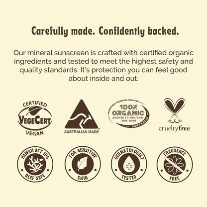 Makaio Naturals 100% Organic Mineral Sunscreen SPF 50 for Kids & Family – Face & Body, Unscented, High-Performance, Sensitive Skin, Reef Safe, Vegan, Hypoallergenic, Dermatologist Tested, 3.88 fl oz
