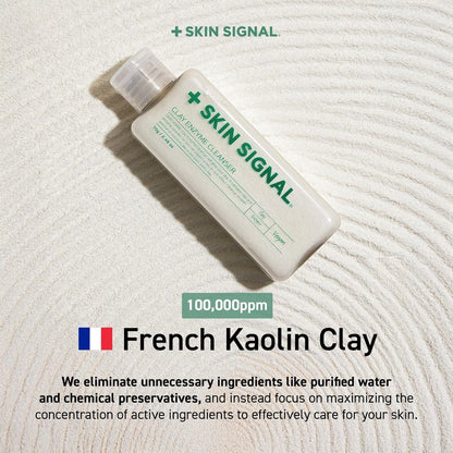 SKIN SIGNAL White Clay Enzyme Cleanser, Gentle Exfoliating Face Wash for Sensitive Skin, Deep Pore Facial Cleanser, Powder to Creamy Clay Mask, Korean Skin Care
