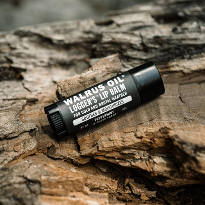 WALRUS OIL - Logger's Lip Balm, 6-Pack, 100% Vegan and Beeswax-Free, Made with Candelilla Wax, Coconut Oil, Jojoba Oil, and Natural Ingredients.