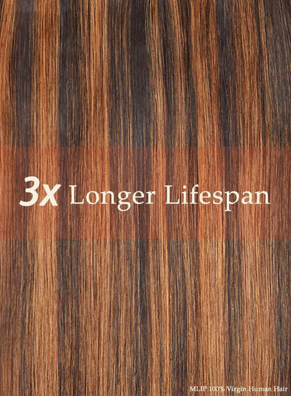 MLIP Human Hair Bundles Straight, Raw Virgin Indian Hair Bundles, Full & Thick, No Tangle No Shedding, Stays Silky Soft After Multiple Washes, Lasts 3X Longer, 1B/30 Highlight, Single Bundle 10 Inch