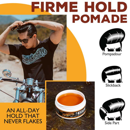 Suavecito Pomade Firme (Strong) Hold 2.3 oz, 1 Pack - Pomade For Men - Medium Shine Water Based Wax Like Flake Free Hair Gel - Easy To Wash Out - All Day Hold For All Hair Styles