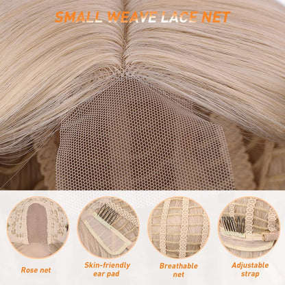FAVE 28 Inches Lace Front Wig Heat Resistant Synthetic Lace Front Wig Long Wavy Free Part Auburn Wig Glueless Lace Front Wigs for Women Lace Wig for Party Daily Use (Auburn)