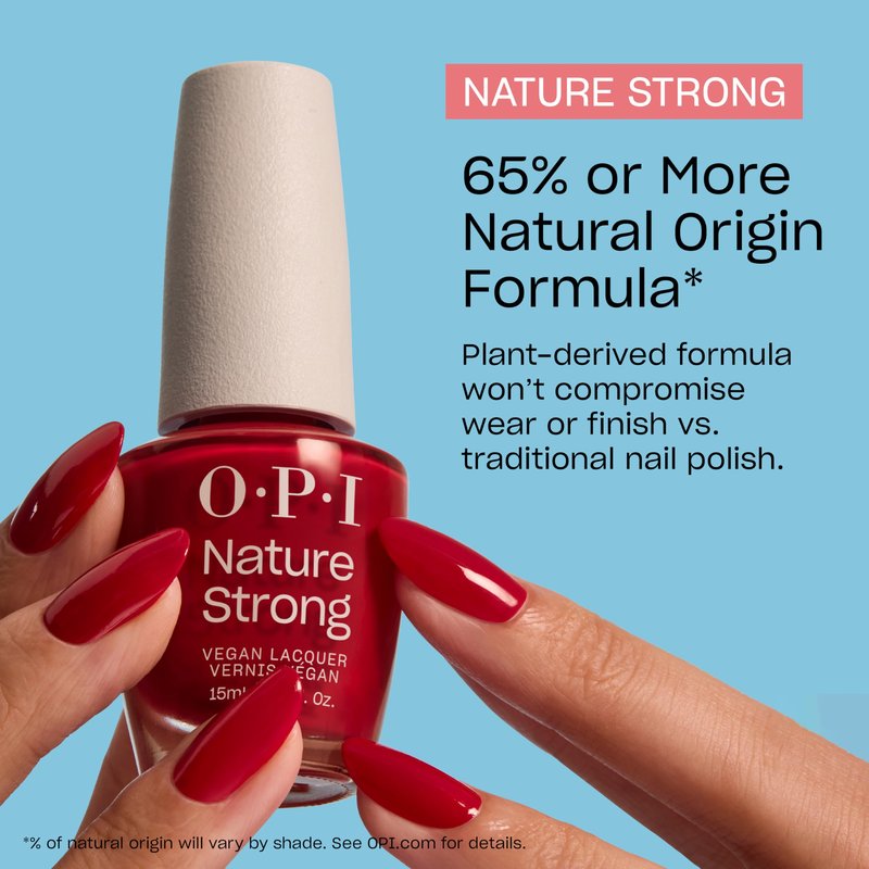 OPI Nature Strong Force of Nailture | Opaque Dark Blue Crème Natural Origin Nail Polish | Plant Based, Vegan, Cruelty Free