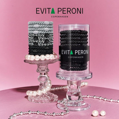 EVITA PERONI Hair Ties 12 Pcs Set, High Elastic Ponytail Holders, Hair Ties No Damage for Thick Curly Hair Women Men, Mothers Day Gifts (Black)