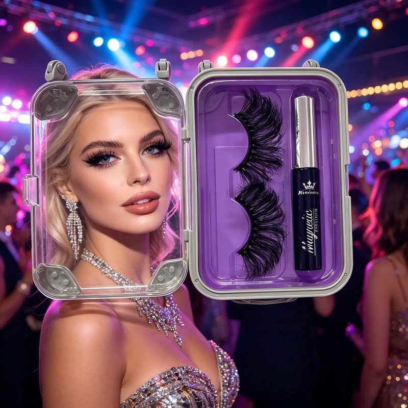 Amzmam Magnetic Eyelashes Natural Look,Magnetic Eyelashes and Eyeliner Kit,Natural Magnetic Lashes,Waterproof, Long Lasting, Easy Apply. (Black-14)